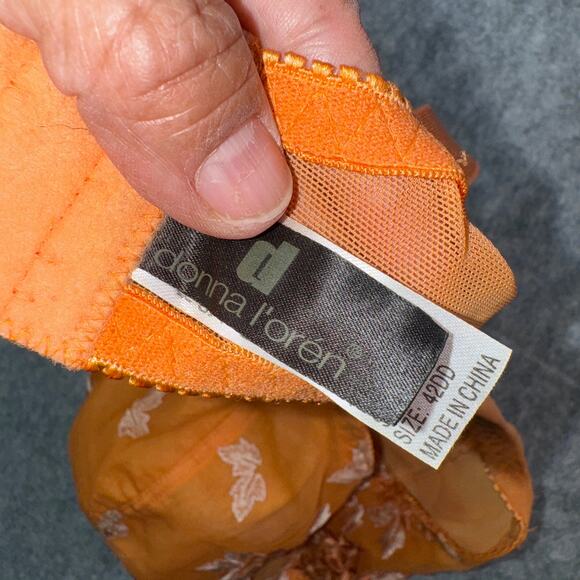 donna l'oren Women's 42DD Orange Tan Embroidered Lace Underwire‎ Bra - Picture 6 of 6